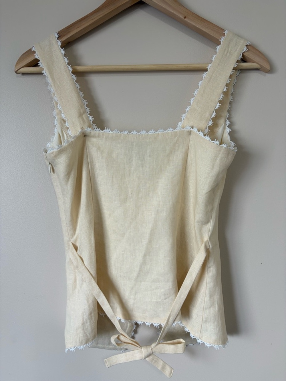 NEW Reformation Viola Linen Lace Sleeveless Top Sugar Cream | US 2 UK 6 - Picture 6 of 12